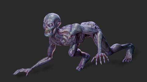 Ghoul Monster -Low poly - Game Ready - Rigged