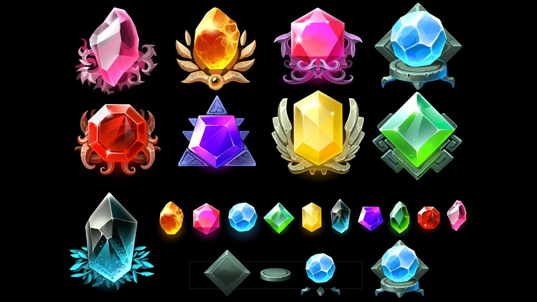 ArtStation - Gem Badges | Game Assets