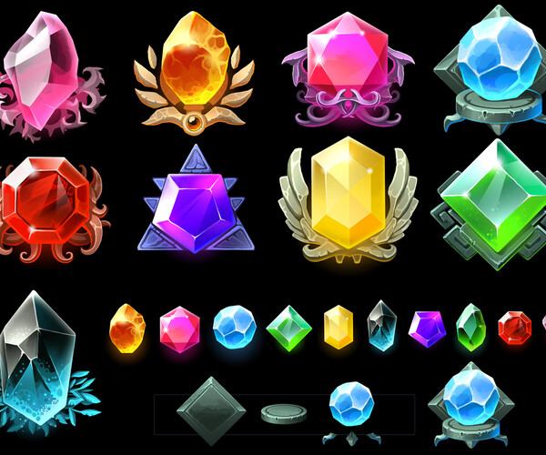 ArtStation - Gem Badges | Game Assets