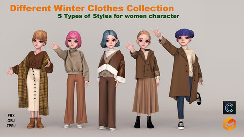 Different cartoon Winter Clothes Collection For women