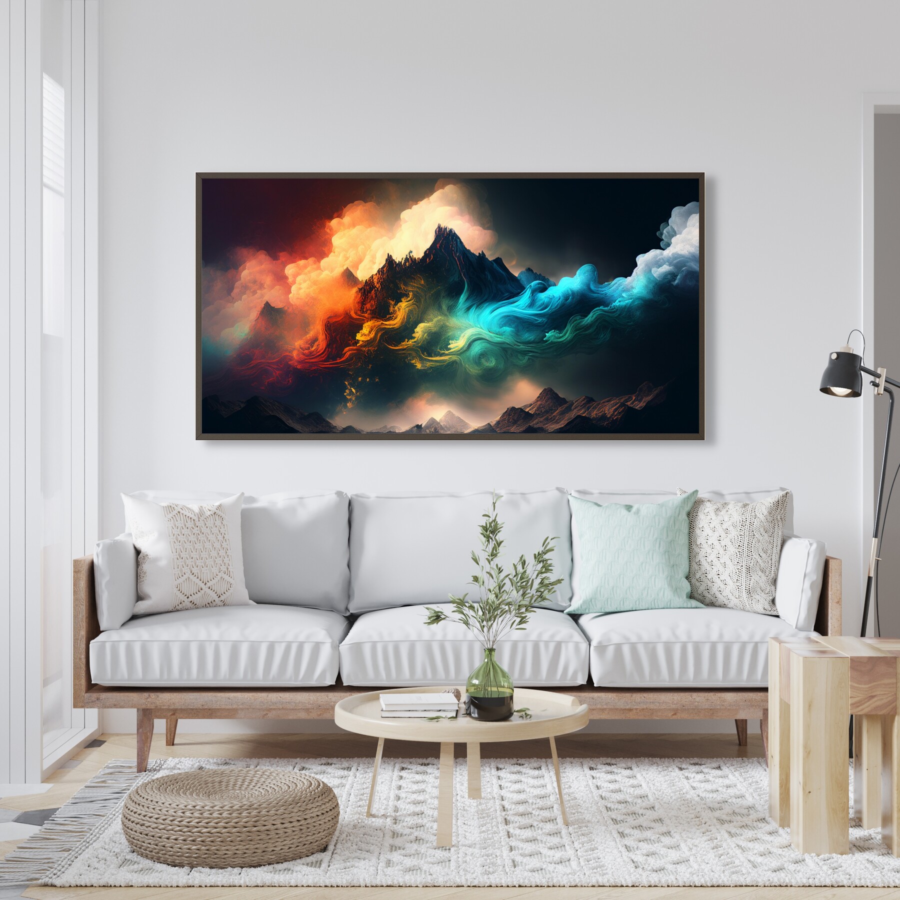 ArtStation - Wall Art Mountain, Home Decor Art, Misty Mountain Abstract ...