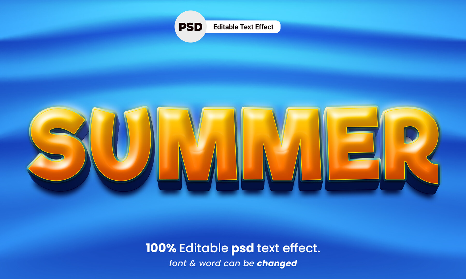ArtStation - 3D Summer. PSD fully editable text effect. Layer style PSD ...