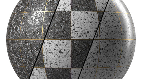 Terrazzo Materials 13- Tiling By Metal Gaps - Pbr 4k Seamless