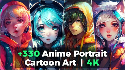 +330 Anime Portrait Cartoon Art (4k)