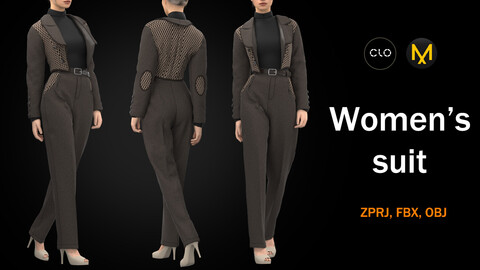 Women's suit/MD , CLO3D/OBJ/FBX/ZPRJ
