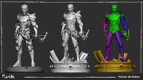 Printer 3D STL Hard Surface Robot Sci-fi Cyber