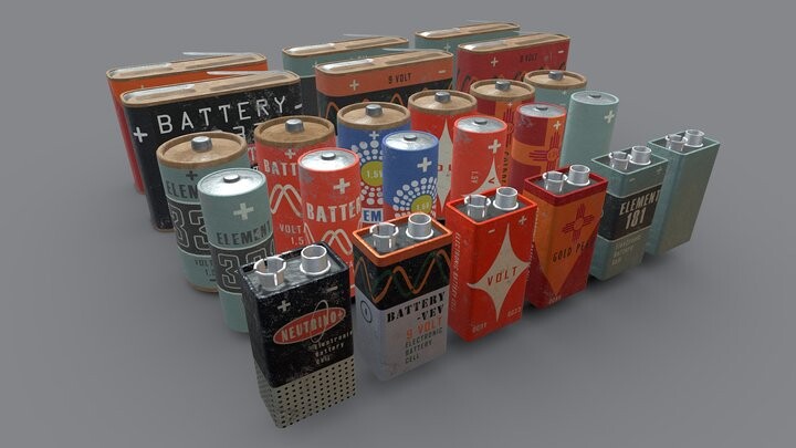 ArtStation - Battery vintag Pack | Game Assets