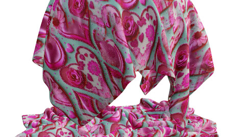 FB608 Broken Heart Valentine Art Fabric | 1MAT | 4K | SEAMLESS