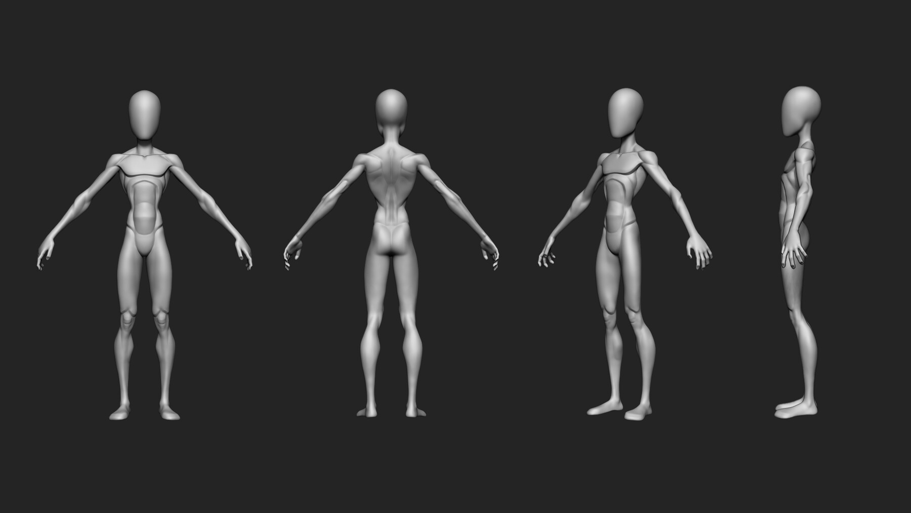 Artstation 11 Basemesh Full Body Resources