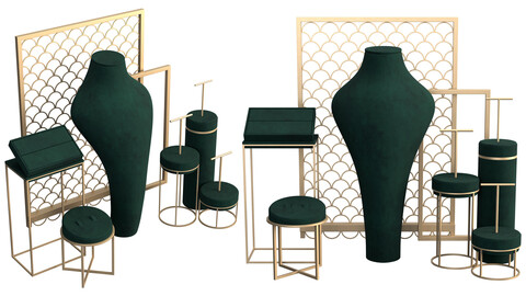 Monicadisplaystudio Green Velvet Jewelry Stand Vol 14