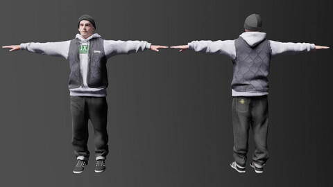 Male Outfit BMX Casual Skateboarding Shoes Jeans Jacket T-Shirt