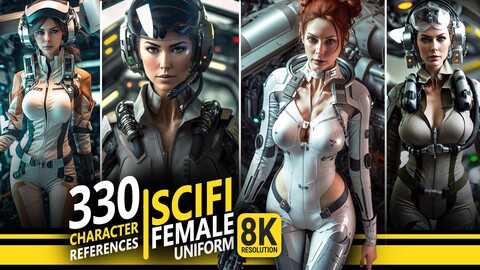 330 Scifi Female Uniform - Character References | 8K Resolution