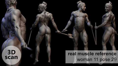 3D scan real muscleanatomy Woman 11 pose 29