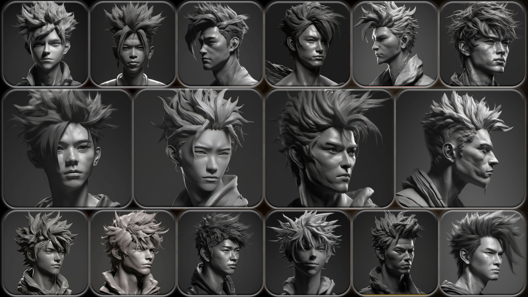 ArtStation - 200+ White Hair Male Anime/ Illustration Style- Character  Reference - Vol.1