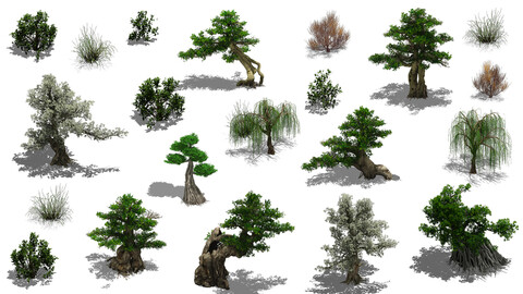2.5D Tree Plant Environment Construction Kit PSD for Games