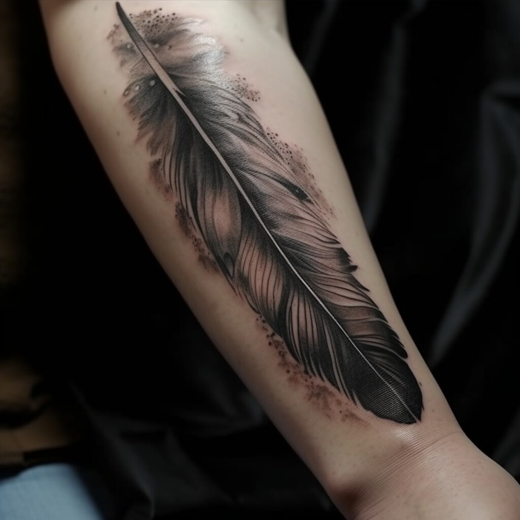 Eagle Feather from David Allen Tattoo in Chicago. : r/tattoos