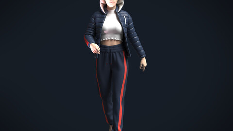 Girls Outfit-Puffer Jacket with Jogger