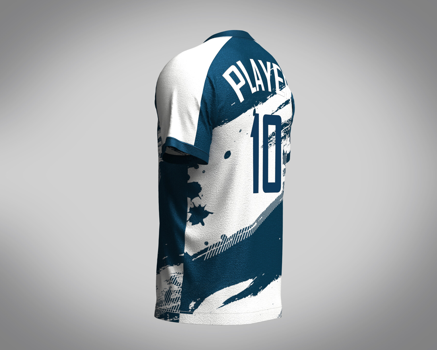 ArtStation - Soccer Blue and White Jersey Player 08