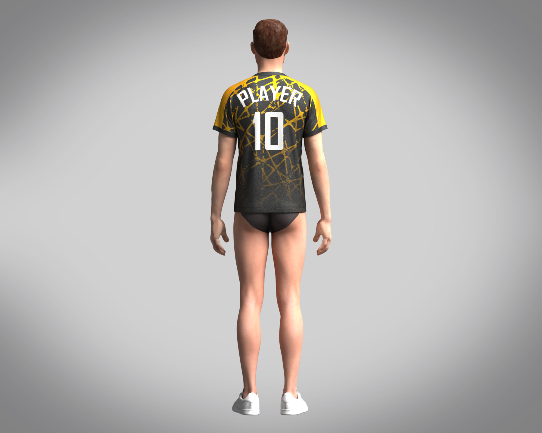 ArtStation - Mens Soccer Brown and Black Jersey Player-10