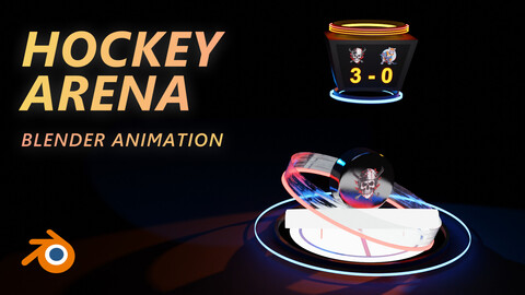 Hockey mini arena Blender animation template