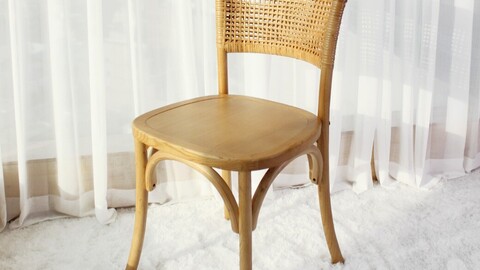 Coffee rattan chair wood cushion