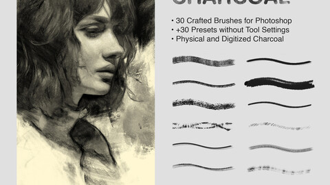 Fenerov Charcoal Brushes for Photoshop