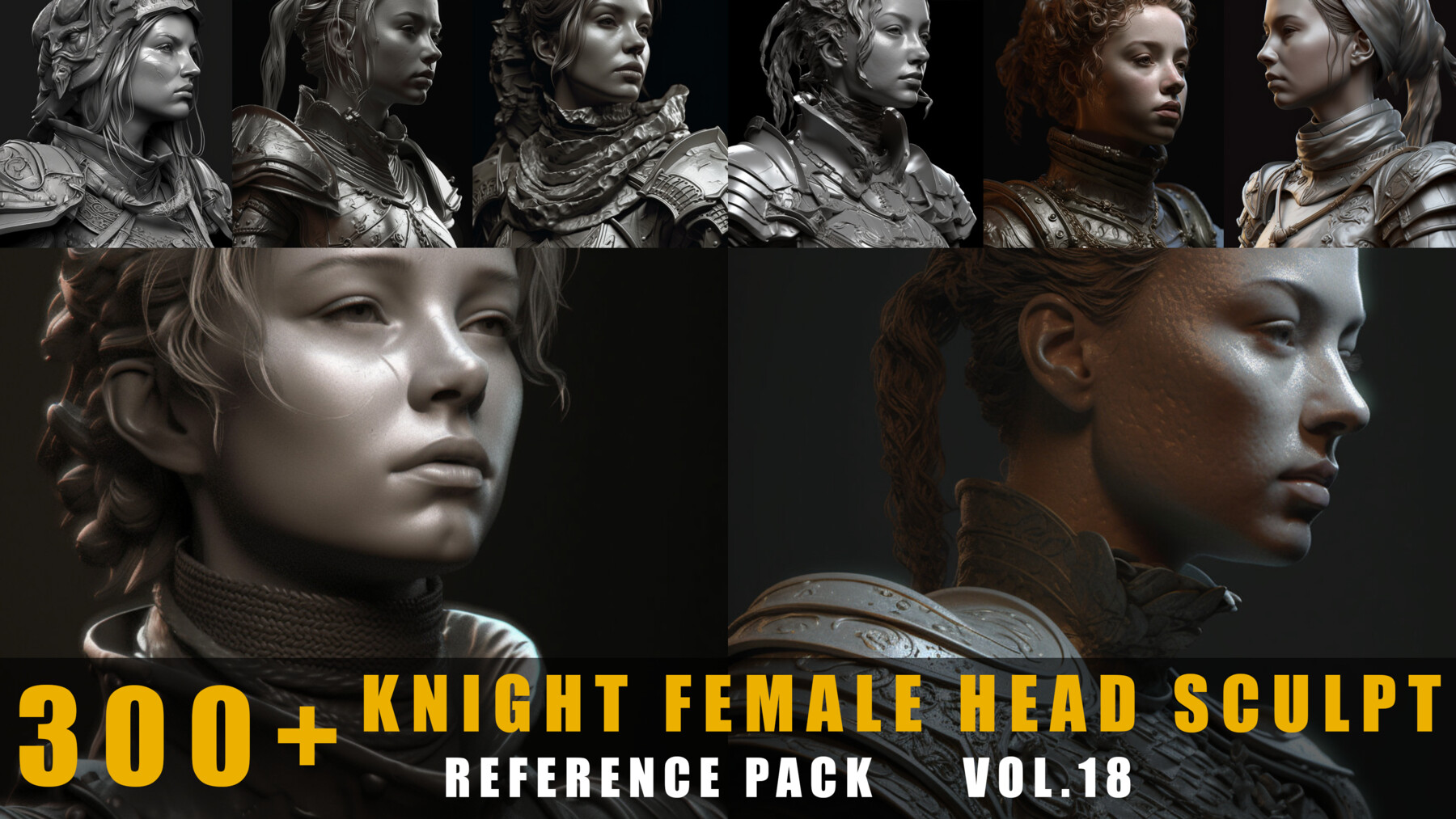 ArtStation - 300+ Knight Female Head Sculpt - References Pack Vol.18 ...