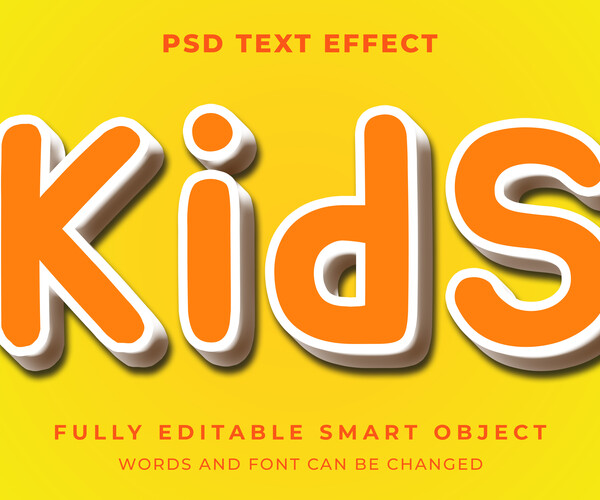 ArtStation - 3D Kids. PSD fully editable text effect. Layer style PSD ...