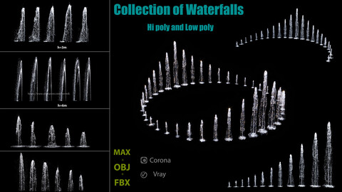 BIG Collection of Fountains - Low poly and Hi Poly