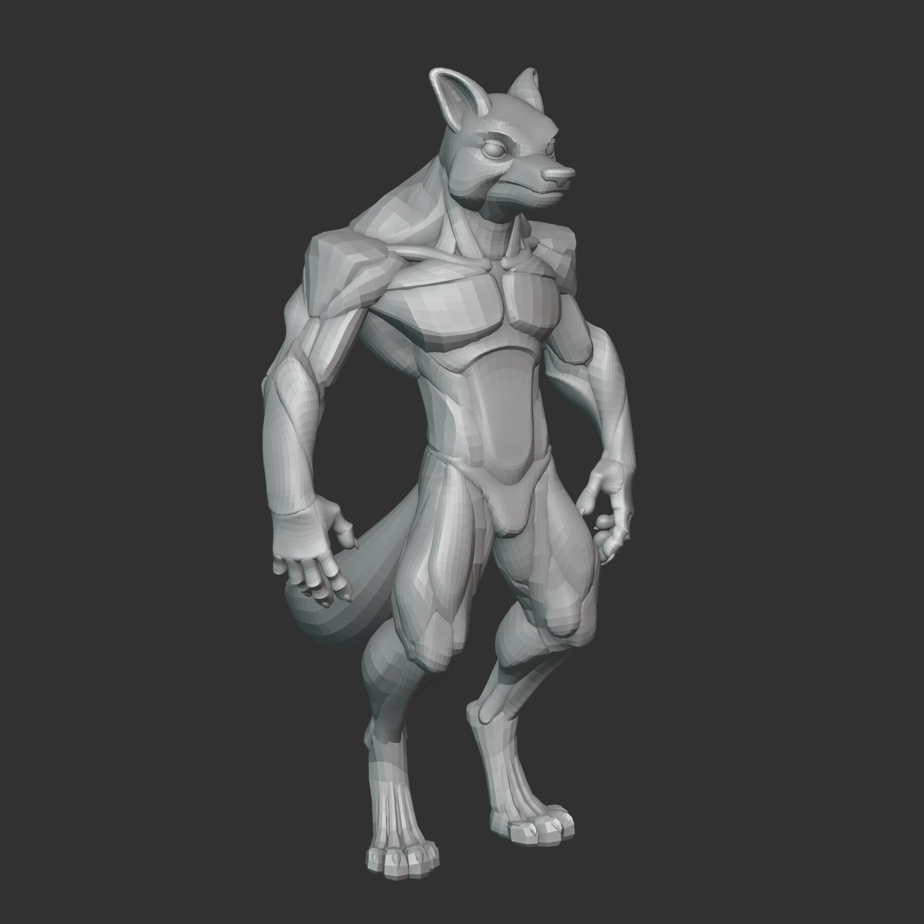 Artstation Stylized Creature Werewolf Blockout Resources