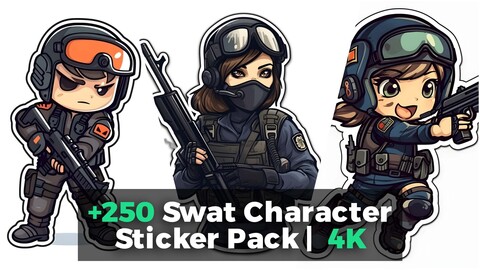 +250 Swat Character Sticker Pack (4k)
