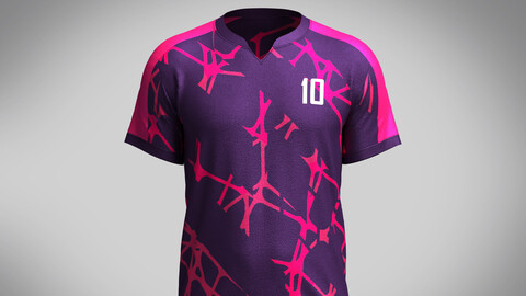 Mens Soccer Hot Pink and Purple Jersey Player-10