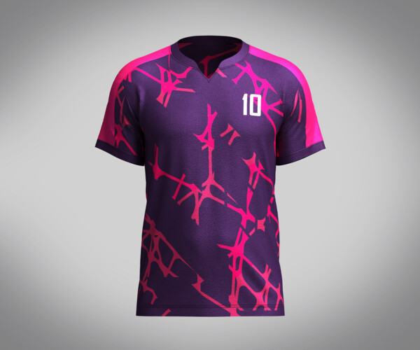 ArtStation - Soccer Hot pink with multi color Jersey Player-10