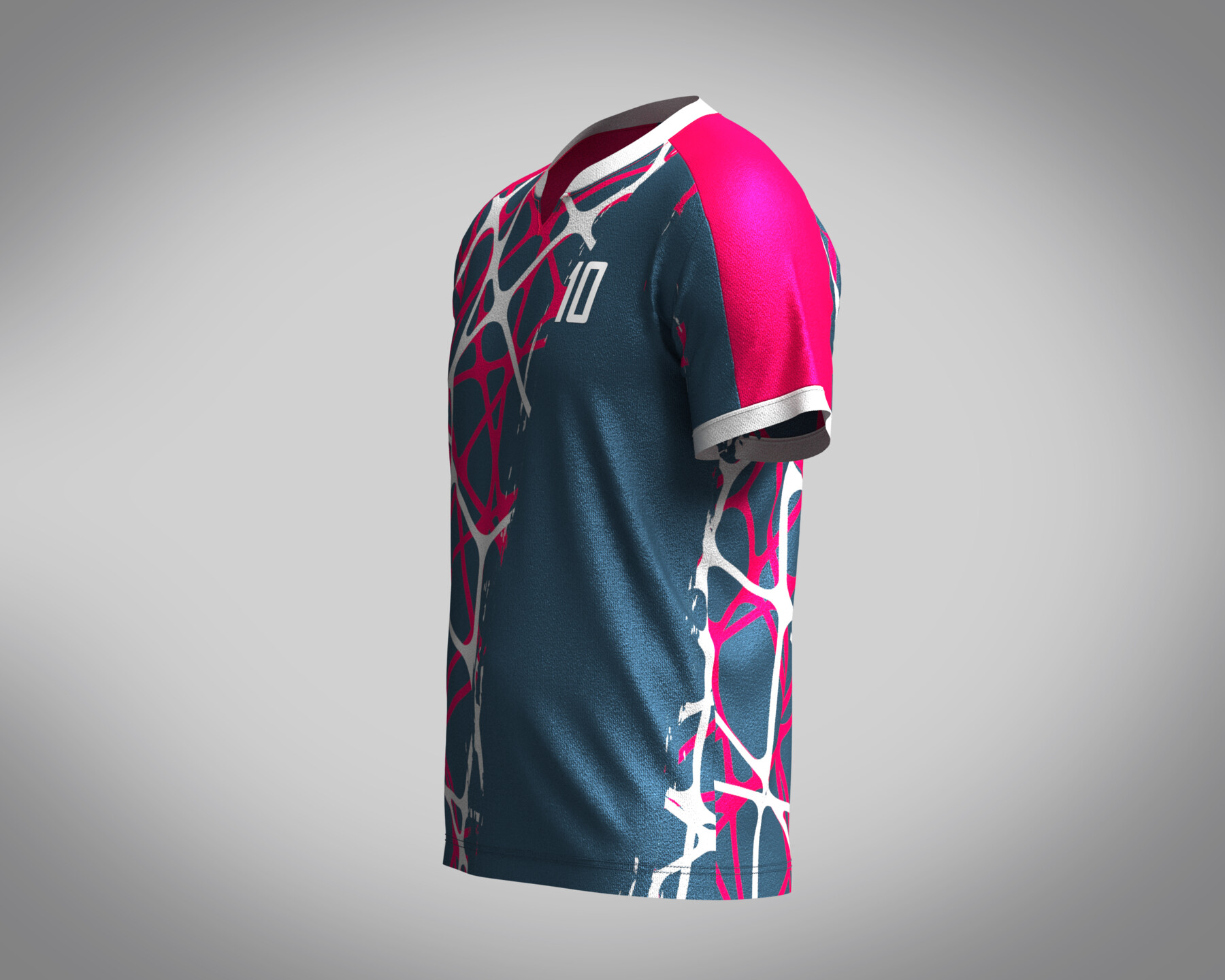 Mens Soccer Blue and Red Magenta Jersey Player-10 3D model