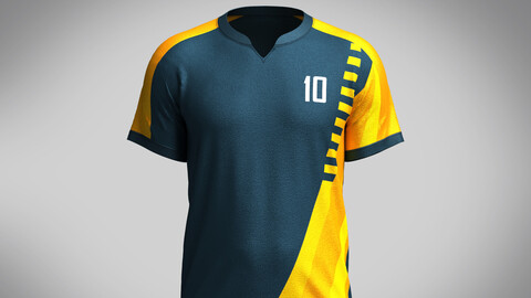 Mens Soccer Dark Blue and Yellow Jersey Player-10