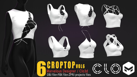 6 models of croptop vol6 / marvelous & clo3d / OBJ / FBX