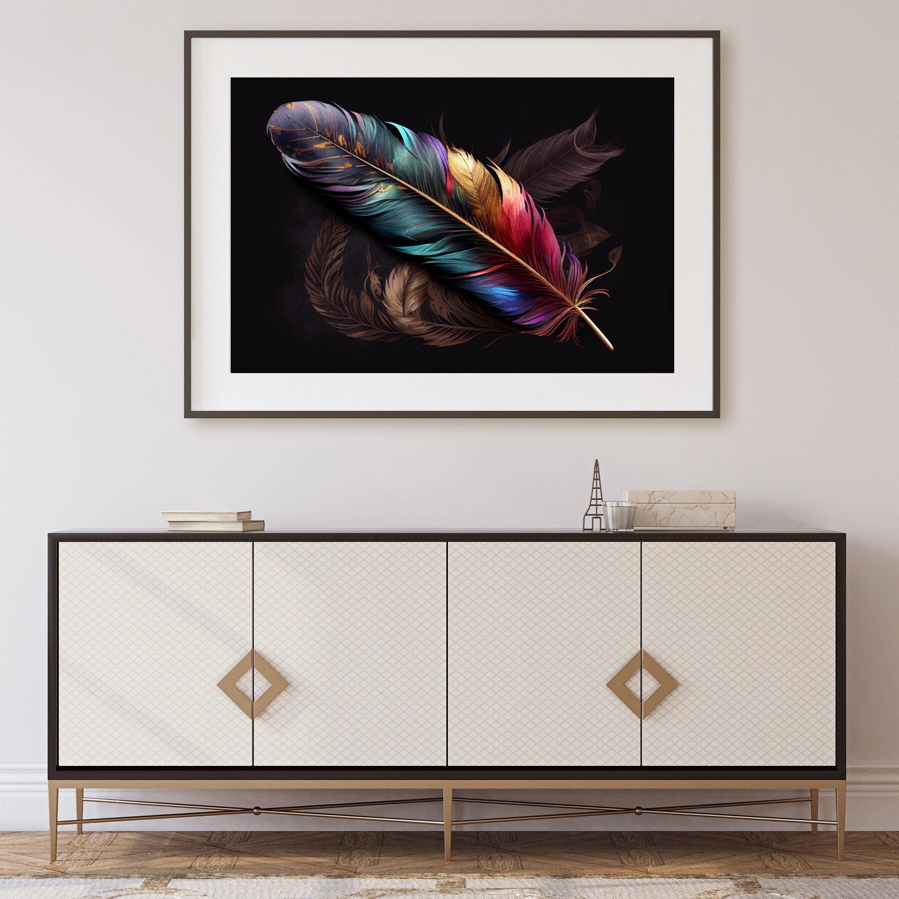 ArtStation - Boho Style Painting, Colorful Feather Painting, Colorful ...