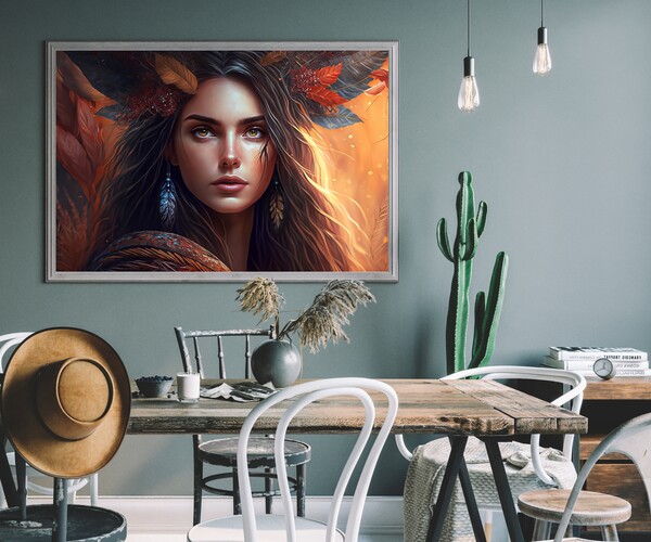 ArtStation - Boho Style Painting, Beautiful Girl Painting, Landscape ...