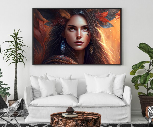 ArtStation - Boho Style Painting, Beautiful Girl Painting, Landscape ...