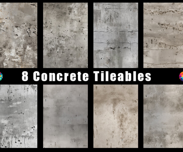 ArtStation - 10 Tileable Seamless concrete wall or floor textures ...