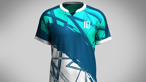 ArtStation - Soccer Football Red and Blue color Jersey Player-11