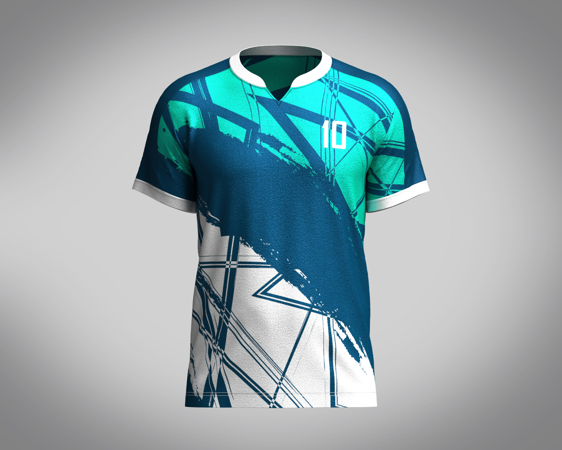 ArtStation - Mens Soccer Teaques Blue With White Jersey Player-10