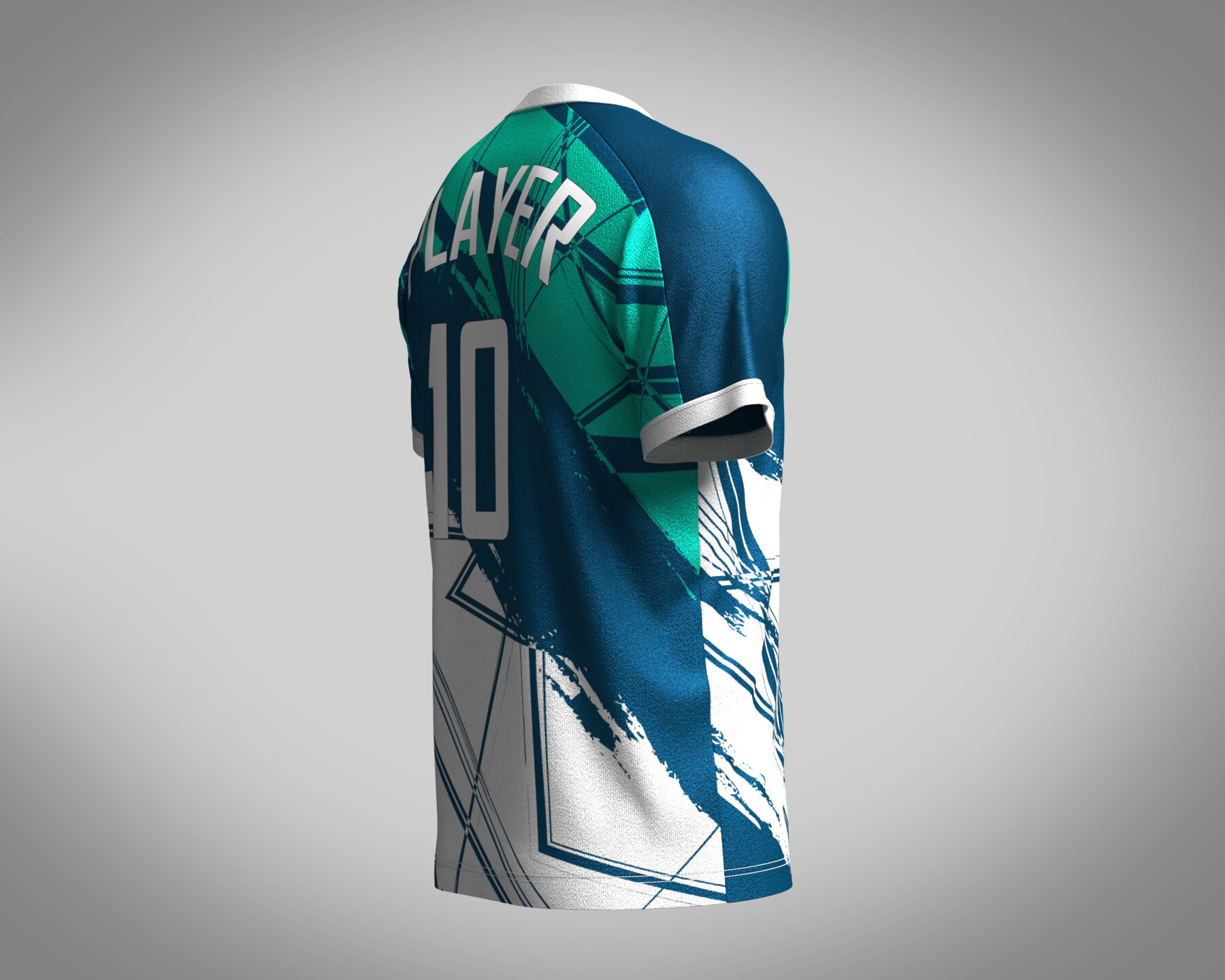 ArtStation - Mens Soccer Multi color Blue with white Jersey Player-10