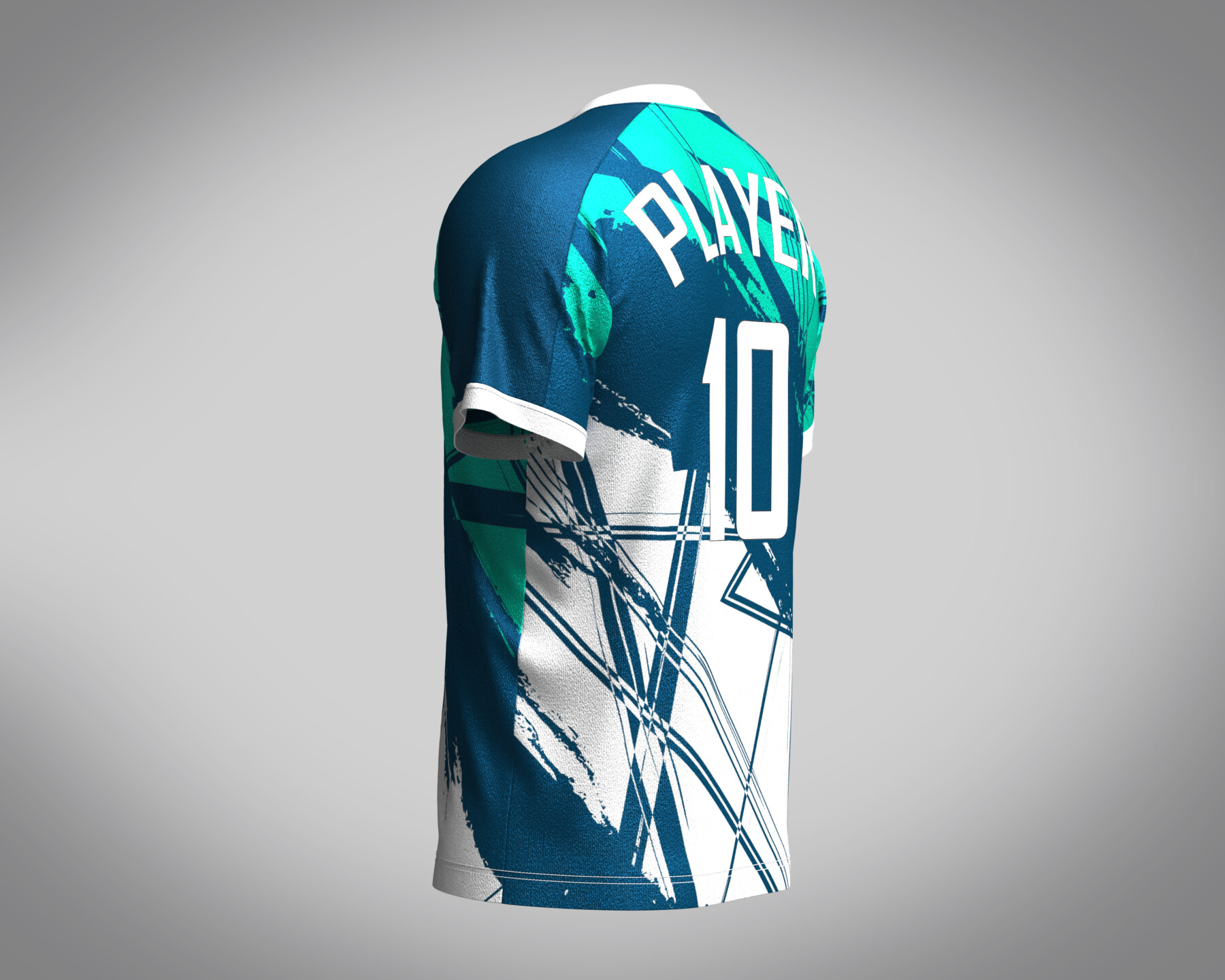 ArtStation - Mens Soccer Multi color Blue with white Jersey Player-10