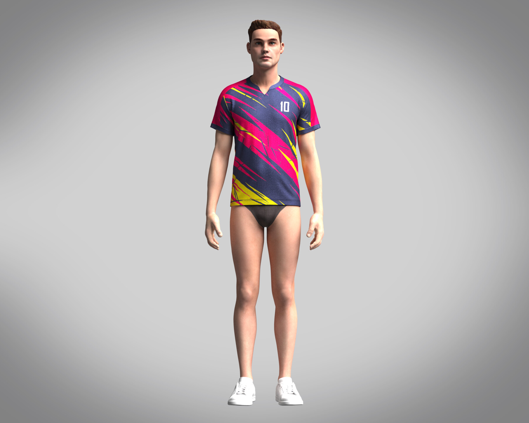 ArtStation - Soccer Football Magenta and Yellow Jersey Player-11