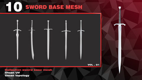 10 SWORD BASE MESH - VOL 01