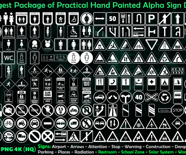 ArtStation - 1050 Hand Painted Alpha Sign Designs (MEGA Pack) - Vol 35 ...