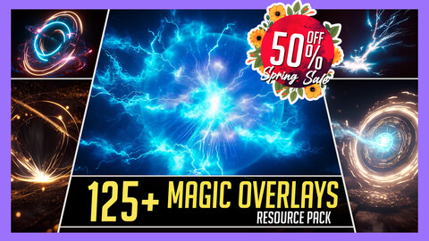 125+ Magic Elements Spell Overlay Effects Resource Pack for Photobashing in Photoshop