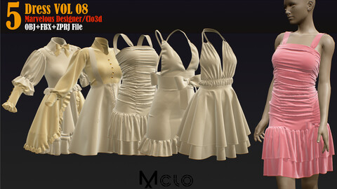 5 Dress_VOL08  (Marvelous/CLO +ZPRJ +OBJ+FBX)
