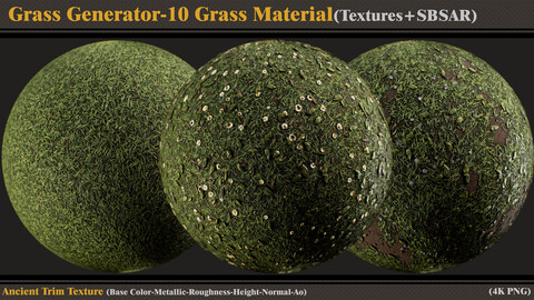 Grass Generator-10 Grass Materials (Textures + 1 SBSAR)
